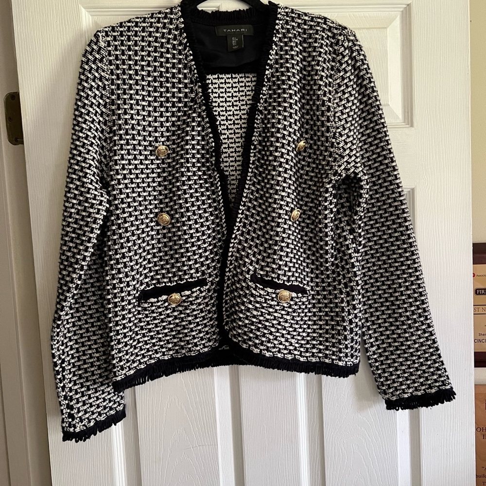 Tahari Black and White Blazer